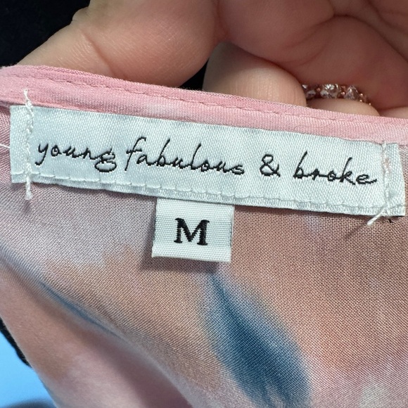 Young Fabulous and Broken Butterfly Sleeve Top Pink - Picture 4 of 7